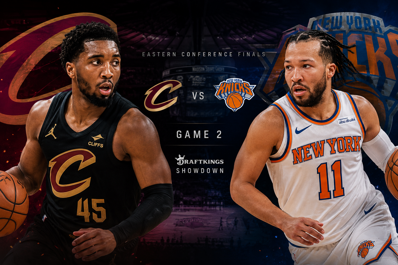 draftkings showdown picks game 2 cavs knicks