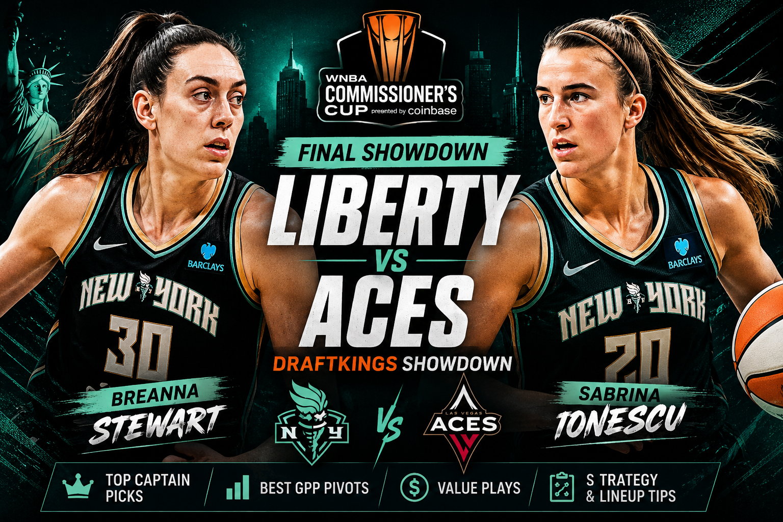 wnba dfs picks commissioner cup final 2026