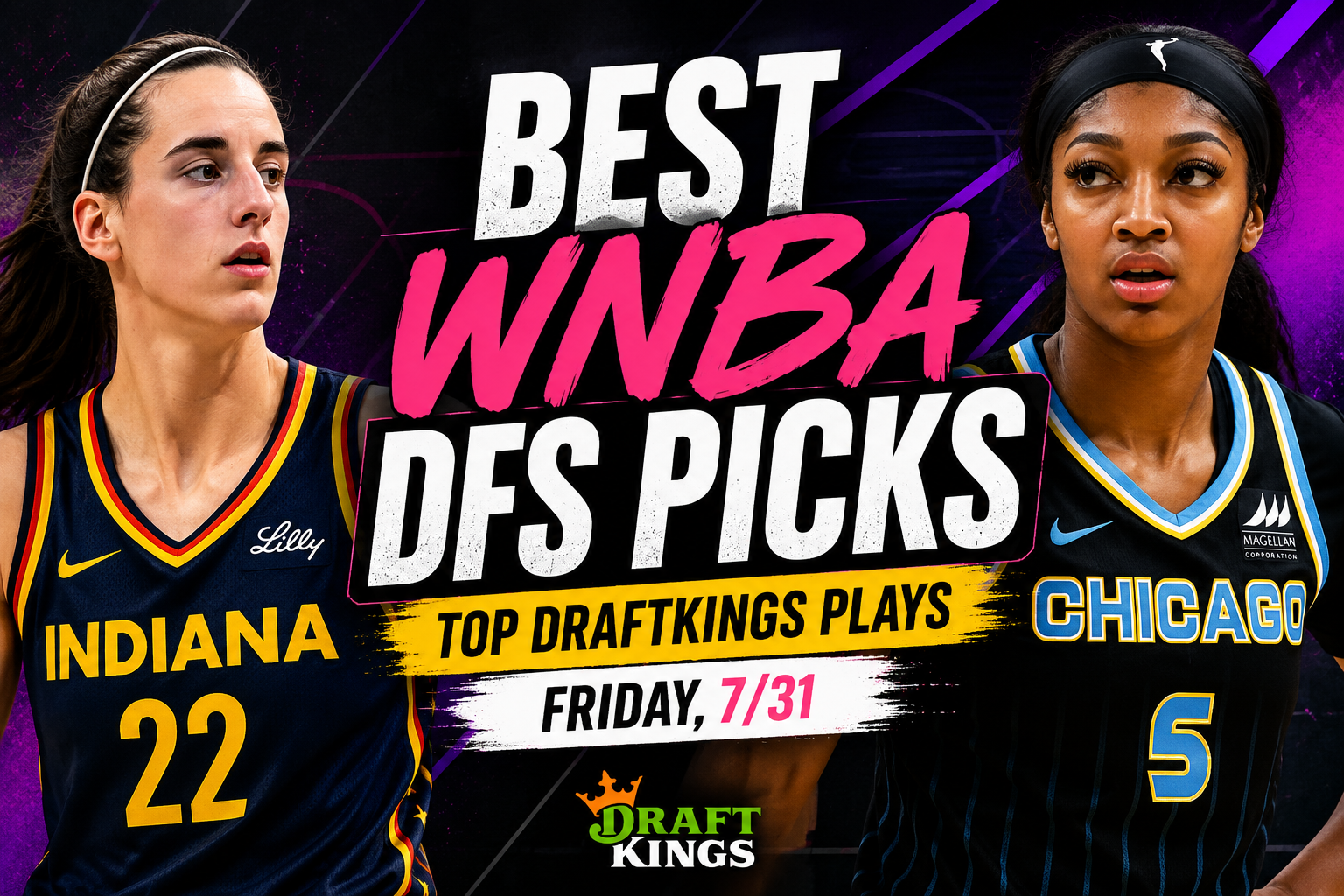 best wnba dfs picks friday caitlin clark angel reese