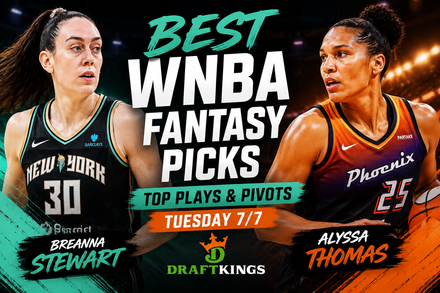 best wnba fantasy picks tuesday breanna stewart alyssa thomas
