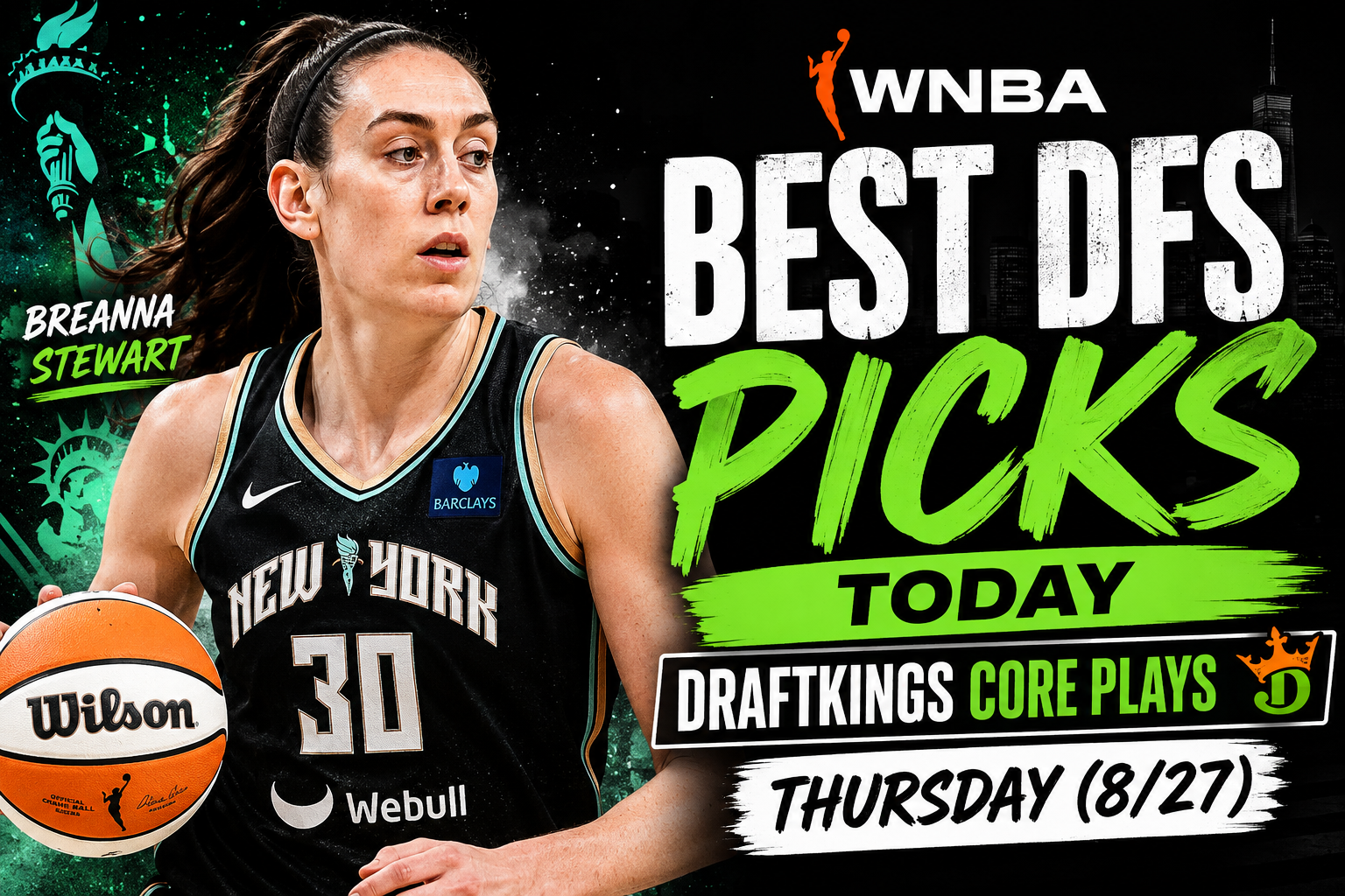 best wnba dfs picks thursday breanna stewart