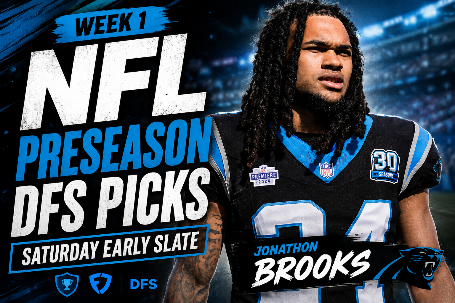 saturday nfl dfs preseason picks jonathon brooks