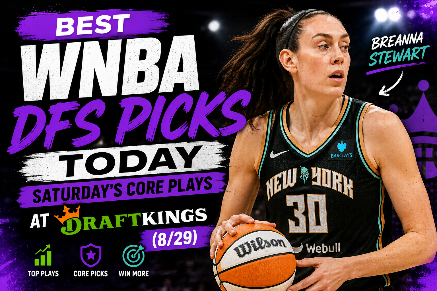 best wnba dfs picks saturday breanna stewart
