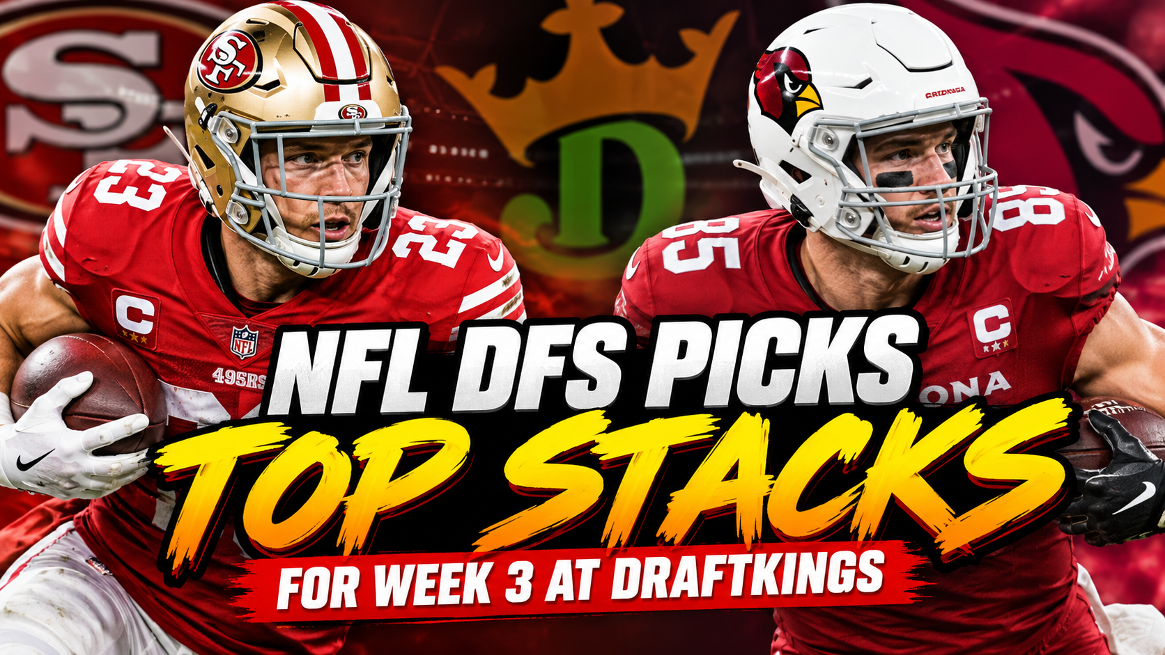 week 3 nfl dfs stacks trey mcbride christian mccaffrey