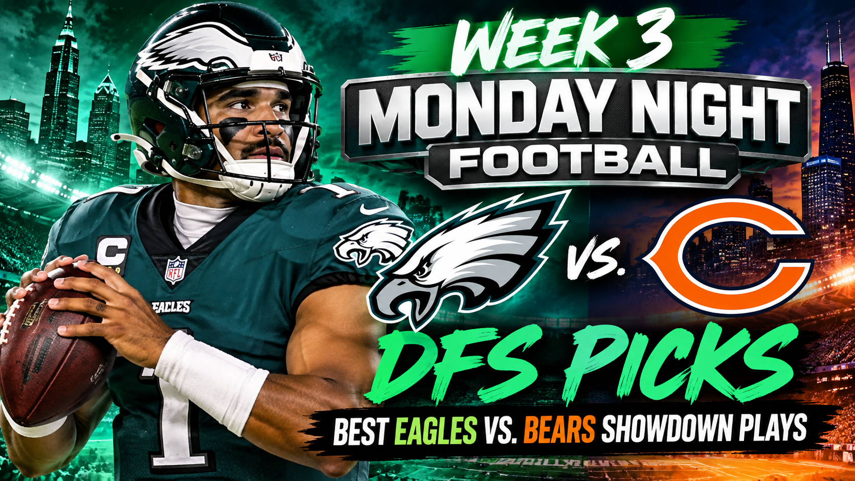week 3 mnf dfs showdown picks jalen hurts