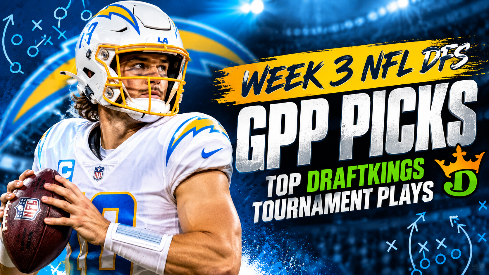 week 3 nfl dfs gpp picks justin herbert