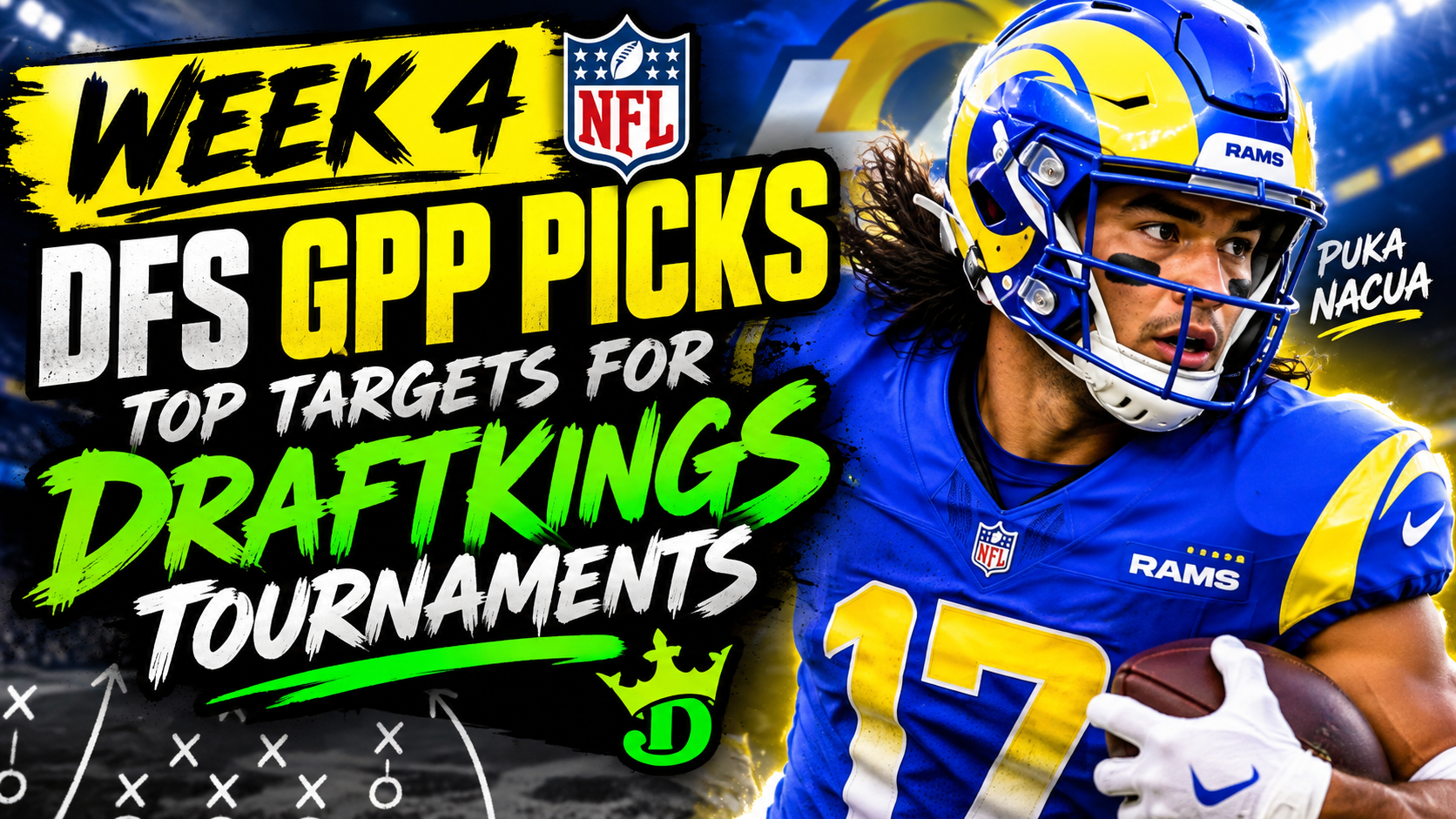 week 4 nfl dfs gpp picks puka nacua